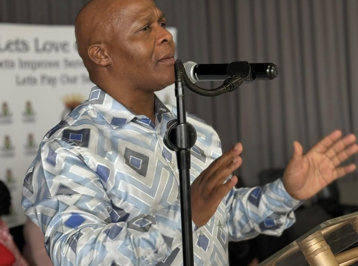 Matjhabeng Local Municipality Executive Mayor, Thanduxolo Khalipha, during a Community Imbizo held at the Fast East Multi-Purpose Centre on Friday. Picture: Supplied