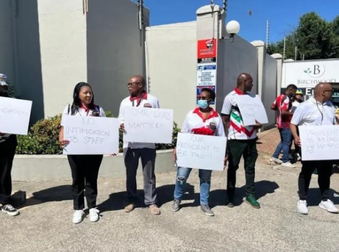 ANC workers protest at NGC over unpaid salaries