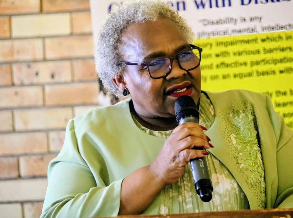 Minister of Social Development Nokuzola Tolashe was joined by the Free State MEC for Social Development, Mathabo Hlalele during her visit at Bartimes School for the Deaf and Blind. Picture: DSD Facebook