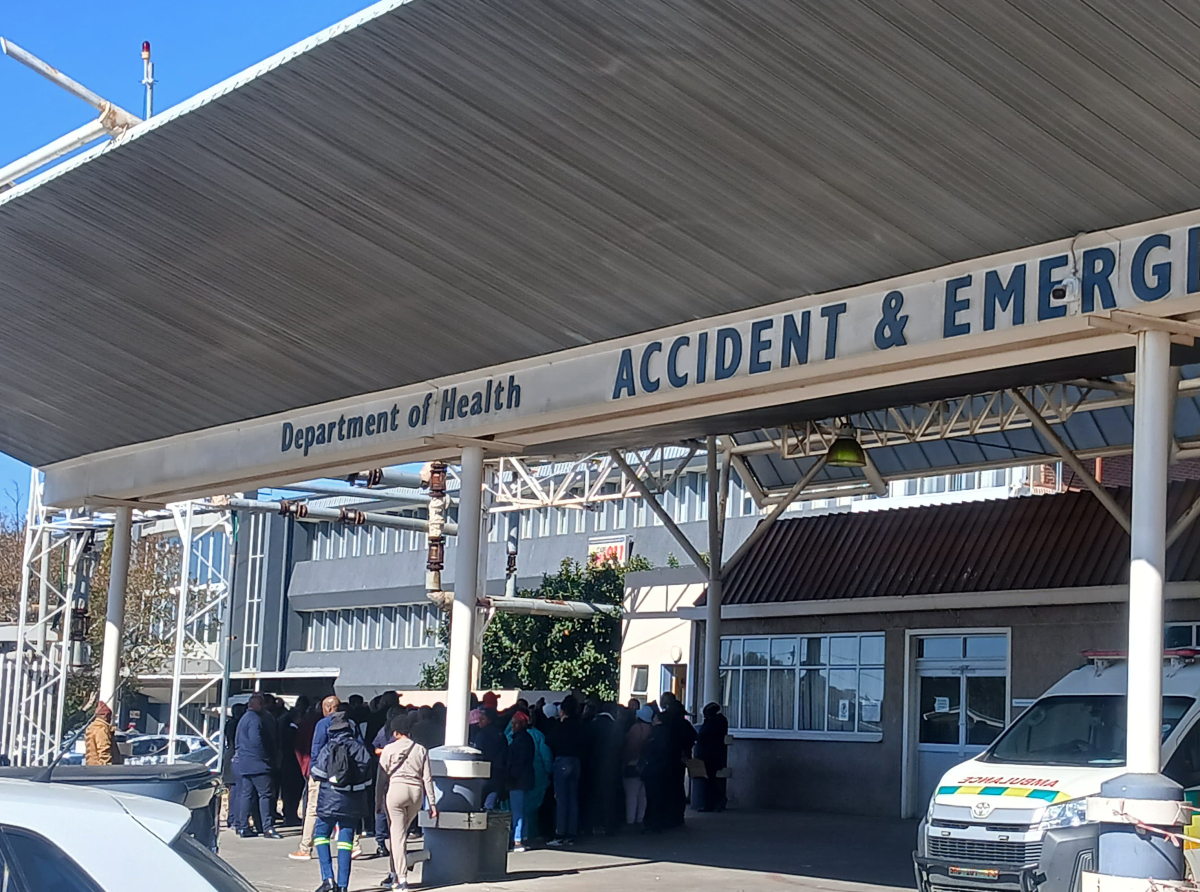 Pelonomi Tertiary Hospital demonstrate outside the hospital Picture: Supplied